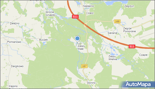 mapa Zaspy Małe, Zaspy Małe na mapie Targeo